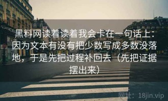 黑料网读着读着我会卡在一句话上：因为文本有没有把少数写成多数没落地，于是先把过程补回去（先把证据摆出来）